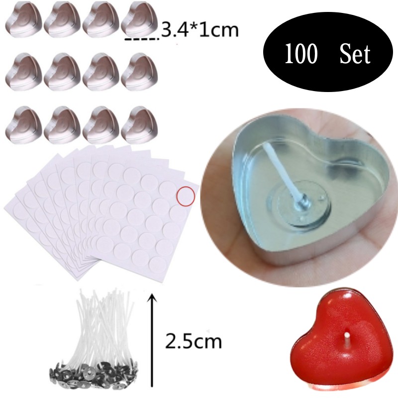 100 Sets Heart shaped Empty Al - Candle Making Experience recension och pris