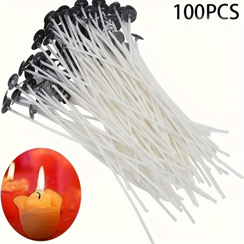 6-20cm 100pc Smokeless Candle  - Cotton Wick Pre Tabbed recension och pris