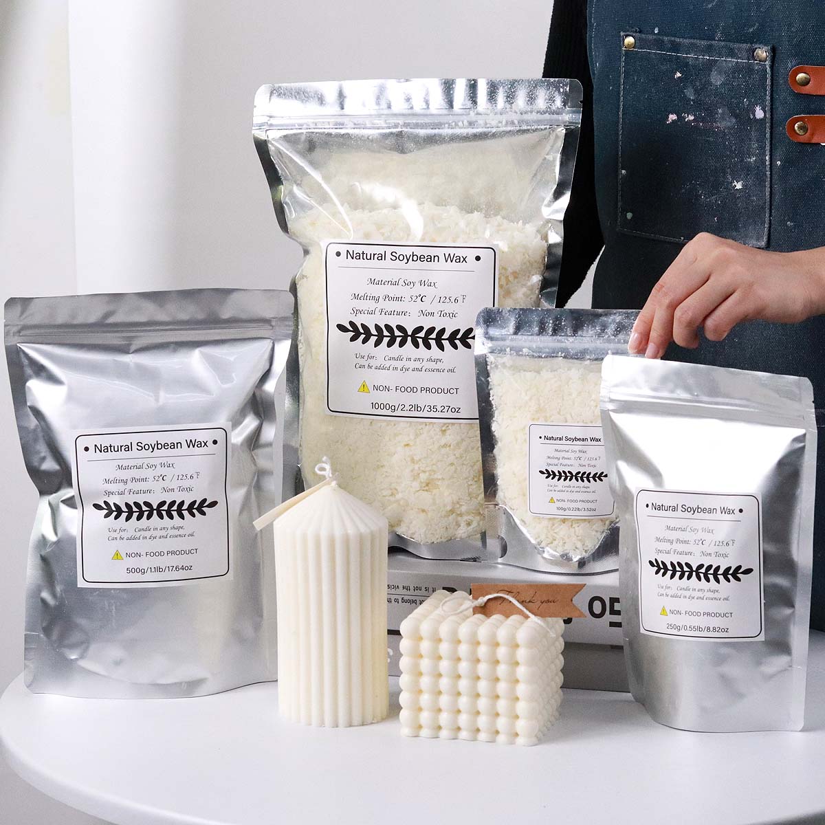 100/250/500/1000g Natural Soy  - Candle Making Material recension och pris