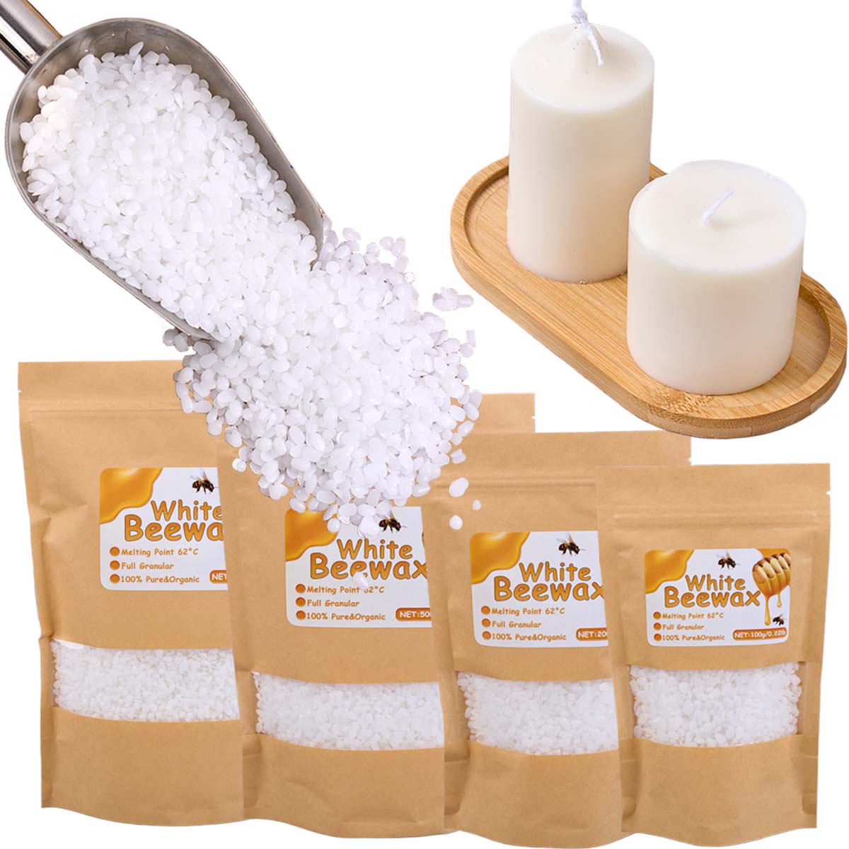 White Beeswax Pure Natural Gra - Candle Making Material recension och pris
