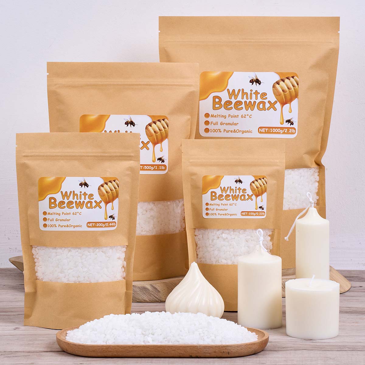 White Beeswax Pure Natural Gra - Candle Making Material recension och pris